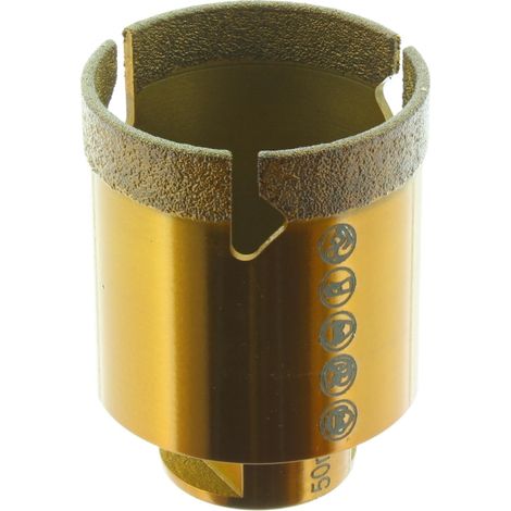 Diamant Bohrkrone zum Fliesenbohren für Winkelschleifer M14 Premium dünnwandig 50 mm