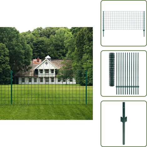 Valla de acero verde - vidaXL Euro Valla de acero verde 20x1,5 m - Valla de acero con PVC