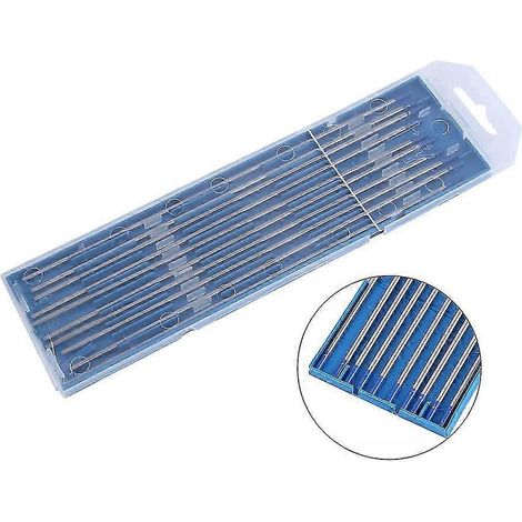 10 électrodes de soudage en tungstène, pointe bleue, 1,0 1,6 2,4 mm, électrode en lanthane bleue (1/4)