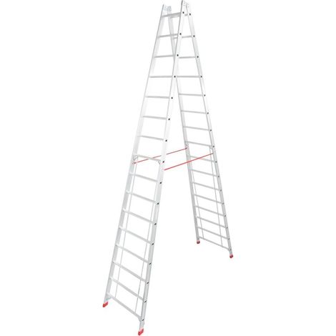 Krause Aluminium-Doppelleiter STABILO 5,73 m Doppelstufenleiter (1/3)
