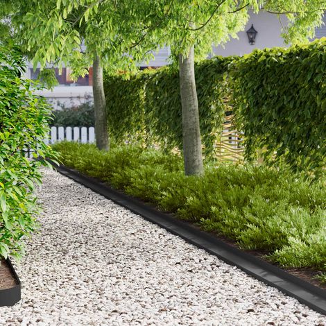 vidaXL Bordura per Prato 20 pz 100 x 10 x 8 cm Acciaio Nero