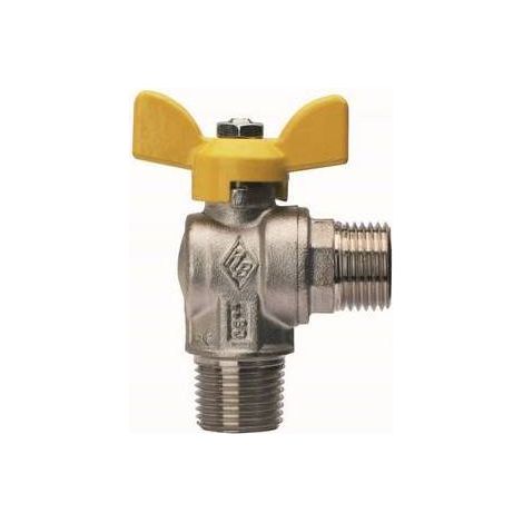 VALVOLA A SFERA PER GAS A SQUADRA, FIL. MASCHIO CON ATT. MASCHIO Misura: 1/2" x 1/2"  DN 15