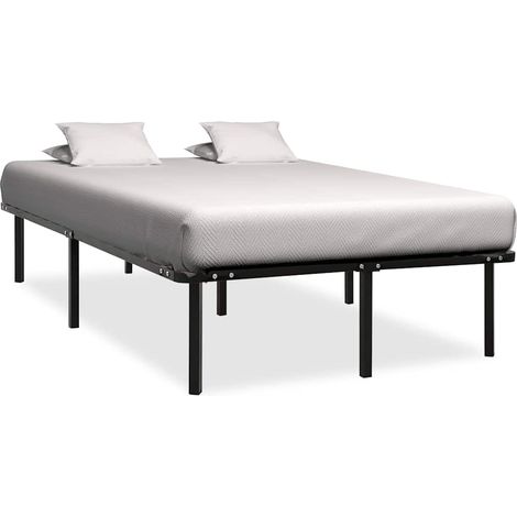 Estructura de cama sin colchón metal negro 160x200 cm (1/5)