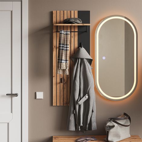 Perchero de pared Amber, Roble Wotan, 43 x 110 cm, Vicco