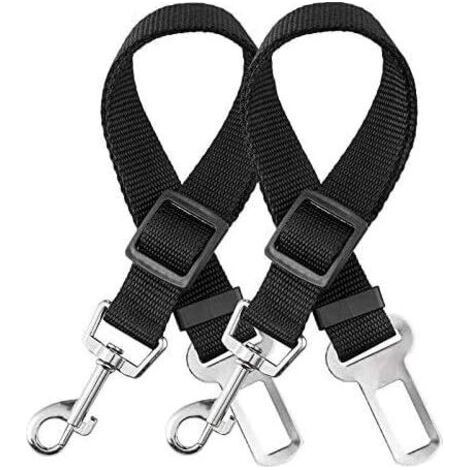 Dog Car Seat Belt,【2 Pieces】 Universal Dog Car Harness, Durable Tear-Proof Dog Safety Belt Adjustable 50-90cm for All Dogs and Cats, Black Nylon (1/5)