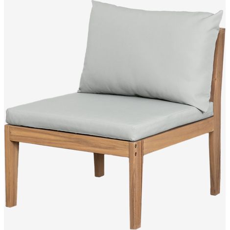 Module central pour canapé de jardin modulable Filips en bois d'acacia SKLUM Gris Clair (1/5)