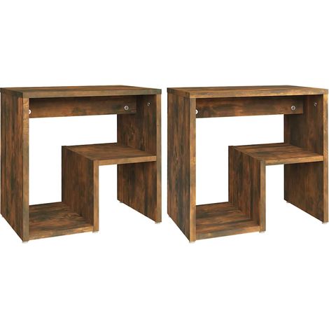 vidaXL Comodini Rovere Fumo 2 pz 40x30x40 cm in Legno Multistrato