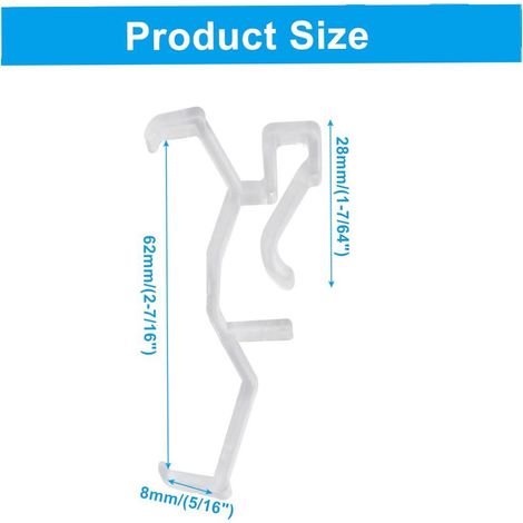 2.5-inch transparent curtain clips, Venetian blinds and curtains, in stock, concealing clips for Venetian blinds (20 pieces). (1/5)