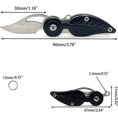 Cutter de Poche Compact en Acier Inox - Outil de Survie Pliable pour Homme et Femme, Idéal pour le Quotidien