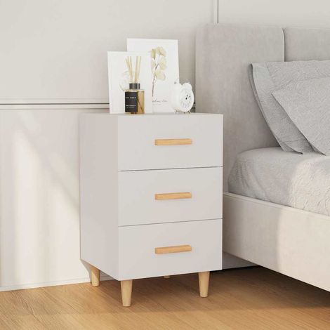 Table de chevet-Table de nuit blanc 40x40x66 cm bois d'ingénierie 285834 (1/5)