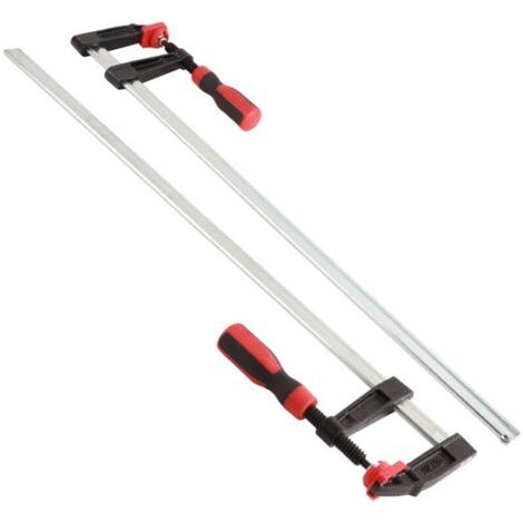 2 pièces pinces F robustes Clips de barre de travail du bois Kit d'outils à main bricolage à glissière rapide 80 600mm (1/4)