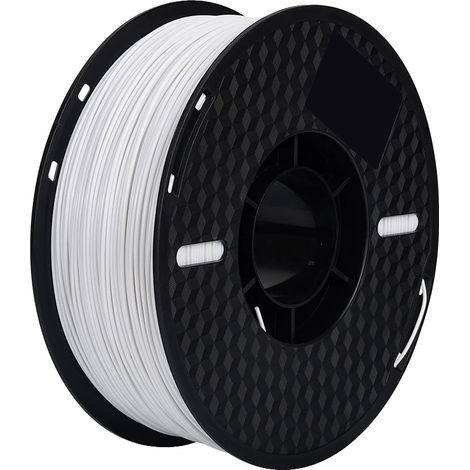 Filamento per stampante 3D, diametro 1,75 mm, compatibile con diversi materiali, 1 kg, ABS bianco (1/2)