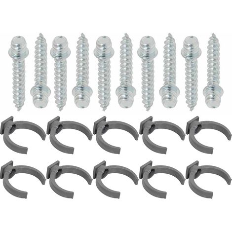Ensemble de 10 colliers tube de descente Ø50 Gris + 10 Vis 7x40 mm - Arcanaute (1/5)