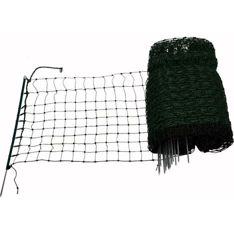 Filet pour petits animaux et lapins 50 m – Hauteur 65 cm – 10 fils plastiques horizontaux – 9 fils électrifiés pour sécurité optimale (1/4)