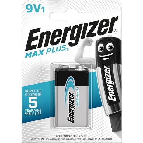 Energizer MAX PLUS 9V Alkaline Battery Pack of 1