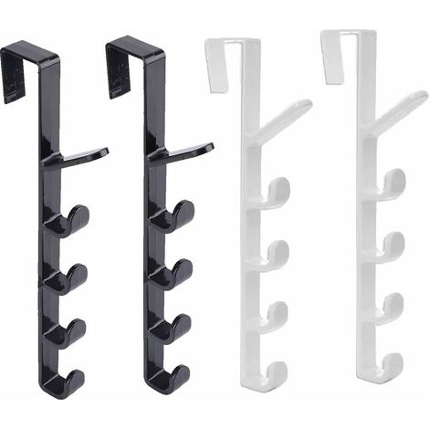 royaluxe - 4 pièces porte réversible étagère murale crochet sur porte cintre pour maison cuisine salle de bain (1/5)