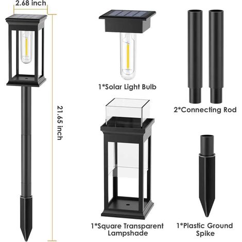 Solarlampen für den Außenbereich, Garten, 1 Stück, Solar-Gartendekoration, Solarlampen für Balkon, Terrasse, Weg, Rasen, Außenbereich (warmweiß)