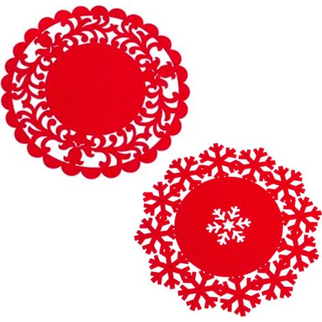 Set de table de noël en feutre rouge - set de 2 (1/3)
