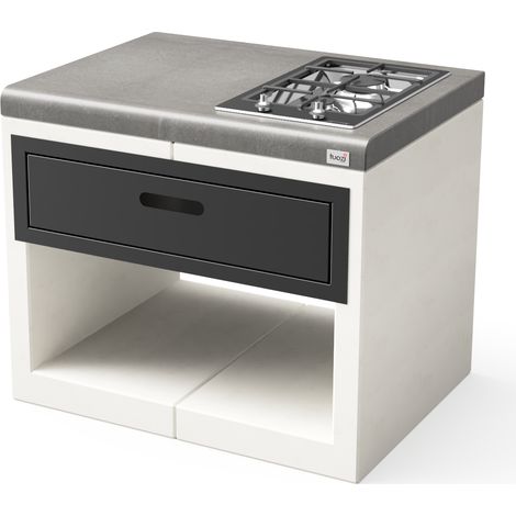 TUOZI - Módulo de soporte para encimeras KITAWAY GAS para Barbacoa de Obra Prefabricada (Blanco, Gris - 84 x 63 x 63 cm) - Uso en Exteriores (1/2)