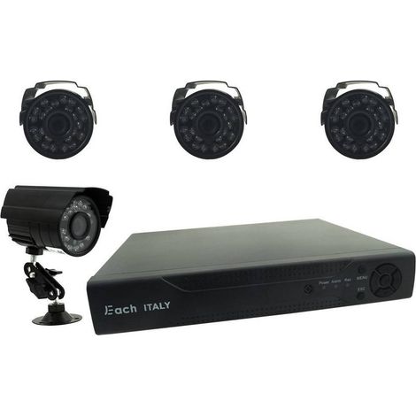 TrAdE Shop Traesio - Kit Dvr Videosorveglianza Hdmi 4 Telecamere Ir 4 Canali Bnc Completo 5504h-4-b - (1/5)