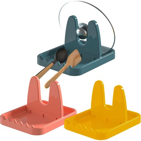 Lot de 3 supports multifonctions pour couvercles et ustensiles, rangement pliable en plastique pour cuisine (1/5)