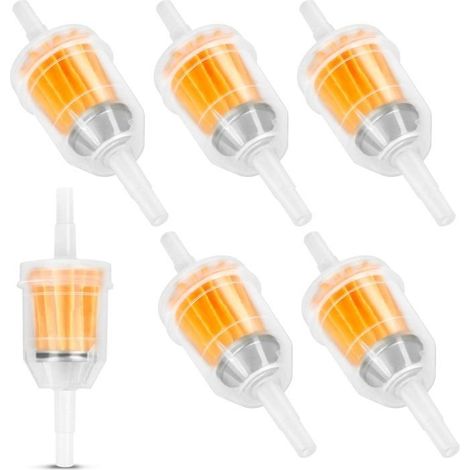 6 Pièces Filtres à Essence en Ligne, Filtre à essence 6 mm, Filtres à Carburant, Universel Filtre Essence, Filtre Essence Tondeuse (1/5)