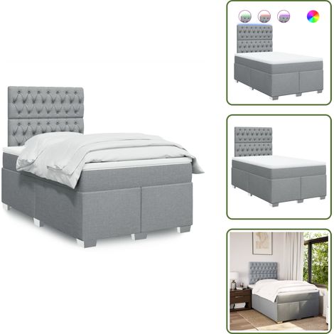 Boxspringbett mit Matratze Hellgrau 120x190 cm Stoff - Boxspringbett - Boxspringbetten - Bett - Betten (1/5)