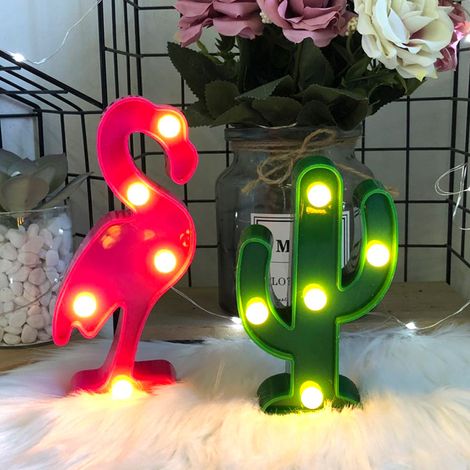 Stück LED-Kaktus-/Flamingo-Kaktuslichter-Flamingo-Dekoration