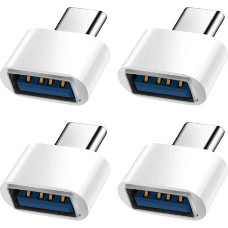 Adaptateur Usb C Vers Usb A - Usb 3.0 - Fonction Otg - Compatible Appareils Usb C - Lot De 4