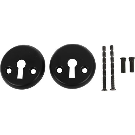 Rosette pour serrure plate - Set 2 pièces - Ø50 mm - Noir mat - Avec vis de montage (1/2)