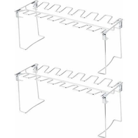2pcs Chicken Wing Legs, Stainless Steel Chicken Wing Legs Collapsible Baking Rack Grill Oven Rotisserie Rack