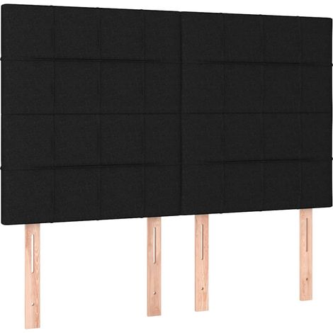 Maison Exclusive - Cabecero de cama de tela negro 144x5x118/128 c (1/5)