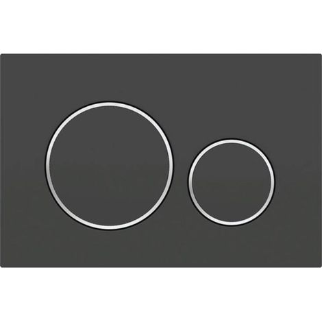 Ecleanfy - Pour Plaque de déclenchement Geberit Sigma20 pour rinçage double touche: noir mat laqué, revêtement facile à nettoyer, chromé brillant (115.882.14.1) (1/4)