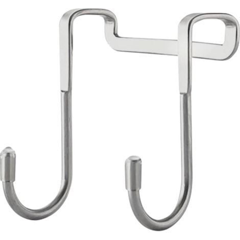 Crochet double pour porte – crochet en acier inoxydable, argenté (1/5)