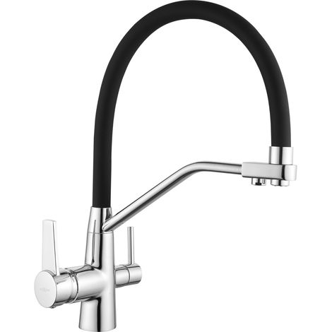 Mitigeur d'évier Mexen Duo, chromé/noir - 671701-07 (1/2)