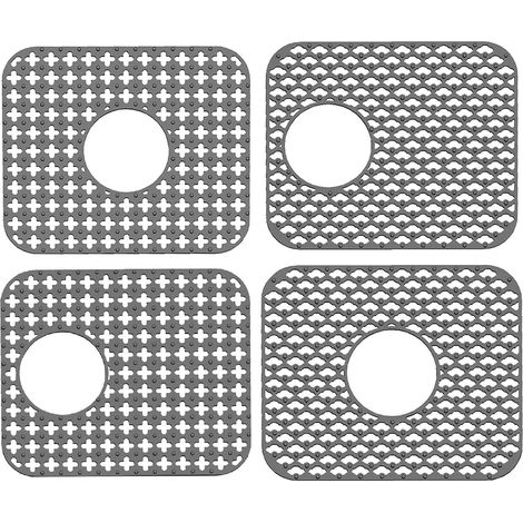 1 tapis de protection d'évier en silicone de cuisine, en maille, pliable, antidérapant, tapis d'égouttage, style 4, gris (comme indiqué sur la photo). (1/5)