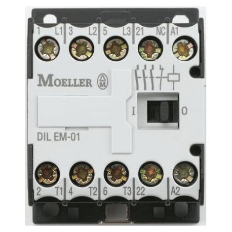 Contacteur à clé 51796 3p+1O 4kW/400V/AC3 – Courant nominal 22A – Pour environnements industriels – EATON DILEM-01