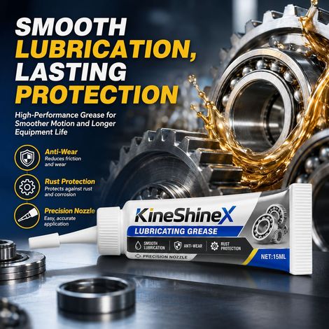 KineShineX gear grease for bearings, doors and windows, sliding rails, rust prevention, noise reduction, wear resistance, and mechanical gear lubrication paste. (1/5)