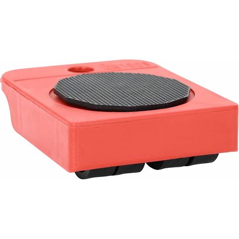 Roulettes pour meubles 8 pièces avec élévateurs Rouge 9,8 x 7,5 x 3 cm 150 kg (1/5)
