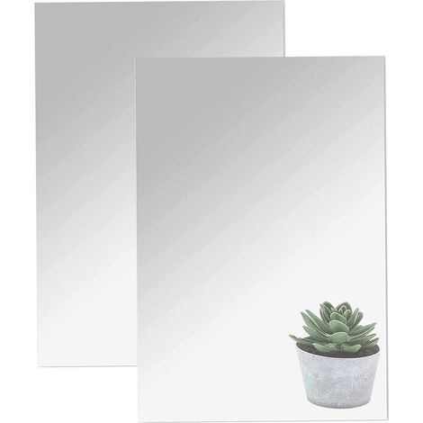 2 Pcs Miroir Autocollant, Miroir Muraux Adhésifs Acrylique 40×30cm (1/5)