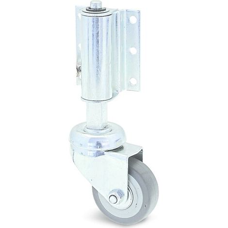 Roulette escamotable à ressort pivotante sans frein D.50 galet caoutchouc gris charge 40kg - GUITEL HERVIEU - 36223