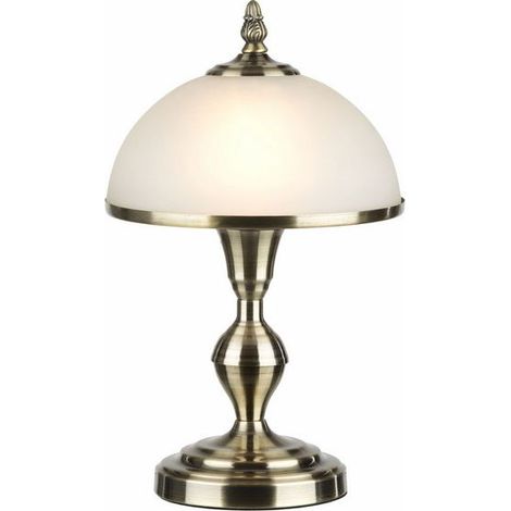 Lampada da tavolo classica patina vetro opale E14 40W (1/2)