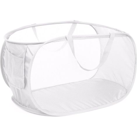 Panier à linge pliable et durable - Panier à linge pop-up en filet avec poches pratiques - Panier à linge pliable avec poignées renforcées - Convient pour la buanderie, la salle de bain, la chambre d' (1/5)