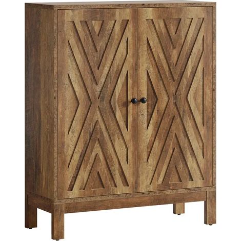 Meuble de rangement industriel 5 niveaux pour chaussures avec panneaux en X et pieds en bois marron (1/5)