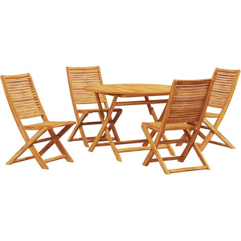 Maison Exclusive - Garten Essgruppe 5 pcs Braun Massivholz Akazie