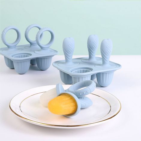 Moule à sucettes glacées en silicone pour bébé, 2 pièces, avec moule à sucette  Sans BPA, sans danger pour les bébés et facile à libérer