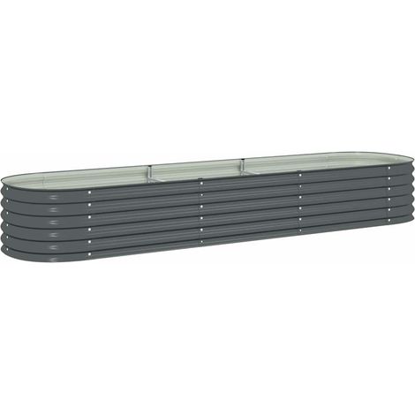 Maison Exclusive - Arriate de acero galvanizado gris 320x80x44 cm