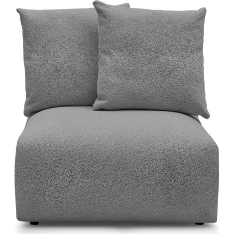BOBOCHIC - Chauffeuse 1 place sans accoudoir pour canapé modulable VOLTAIRE tissu chiné Gris foncé (1/5)