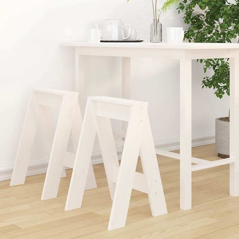 Lot de 2 Tabourets Moderne - Tabourets de bar Chaises de bar Blanc 40x40x60 cm Bois massif de pin BV277627 - BonneVie (1/5)