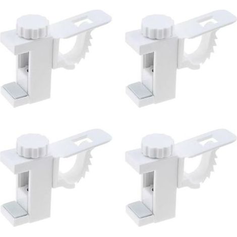 4 Pièces Support de Support de Pince Porte-Rideaux, Support De Support De Pince Porte-Rideaux, Barre Transversale Réglable Tringle à Rideaux Stockage De Serviette Crochet pour Organisateur (1/5)